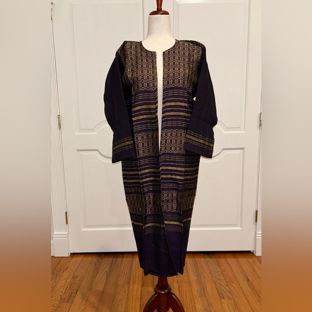 Hand loom vintage long blazer made in Oaxaca mex.